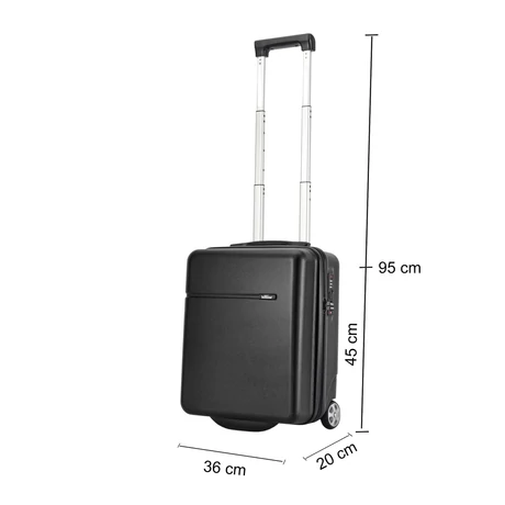 BONTOUR CabinOne Kabinbőrönd az EasyJet számára, Fekete Színben(45x36x20 cm)
