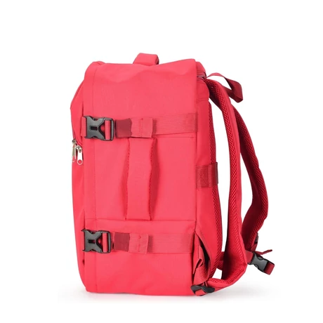 BONTOUR AIR Utazó Hátizsák, WizzAir/Ryanair méretű 40x20x25cm, Piros Színben