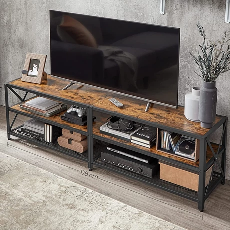 TV szekrény polcokkal, 178 x 52 x 39 cm, rusztikus barna