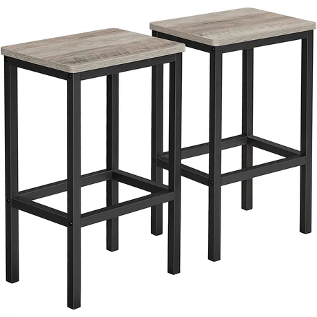 2 db bárszék szett Konyhai székek 40 x 65 x 30 cm, greige-fekete