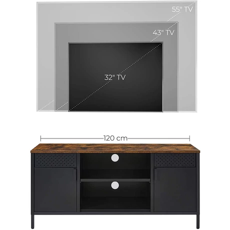 TV szekrény, TV asztal 3 állítható polccal 120 x 55 x 40 cm