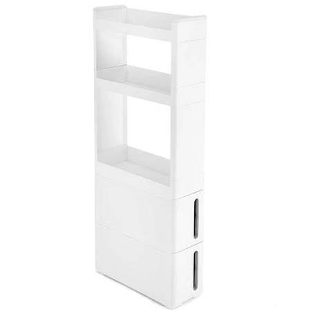 műanyag tároló fiókok kekkel, tárolókocsi 2 fiókkal, 45x17x106,5 cm, fehér