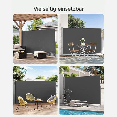 oldalsó napellenző, kihúzható, 180 x 300 cm antracit szürke