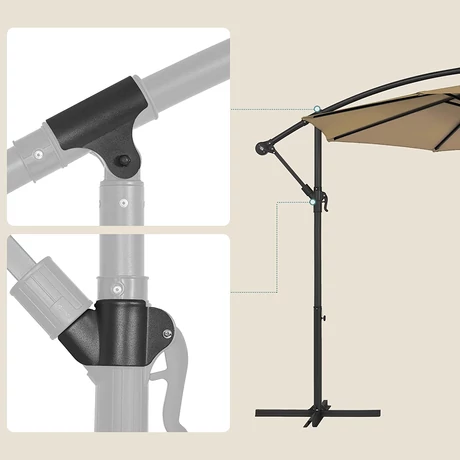 Napernyő Ø 300 cm, kerti napernyő, taupe