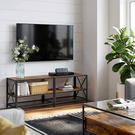 TV állvány, TV szekrény polcokkal 140 x 39 x 52 cm rusztikus barna