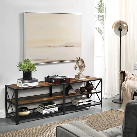 TV állvány, TV szekrény polcokkal 140 x 39 x 52 cm rusztikus barna