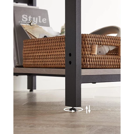 Íróasztal 120x60 cm, számítógépes asztal 2 polccal bal vagy jobb oldalon, greige