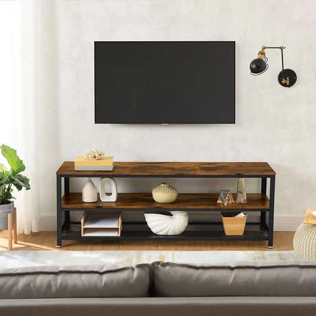 TV szekrény, Rusztikus TV állvány 140 x 40 x 52 cm rusztikus barna