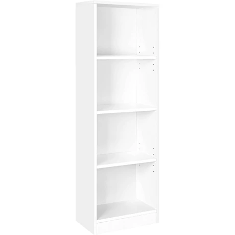 Könyvespolc 4 rekesszel, Irattartó polc 40 x 121,5 x 24 cm Fehér