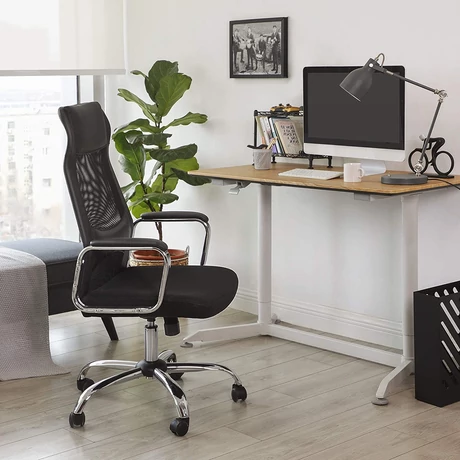 SONGMICS irodai szék, ergonomikus számítógékszék, fejtámlával és deréktámasszal, magasságállítható, fekete