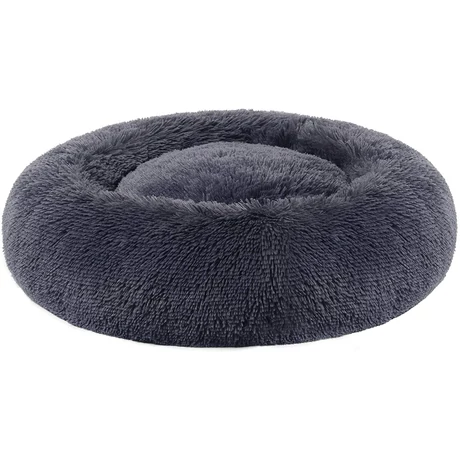 FEANDREA Kutyaágy, macskaágy, puha plüss felülettel 60 cm, sötétszürke