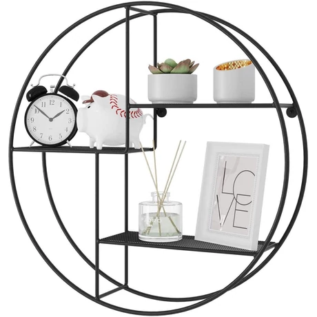 fém falipolc, kerek úszópolc 3 fémhálós panellel (átmérő 55cm)