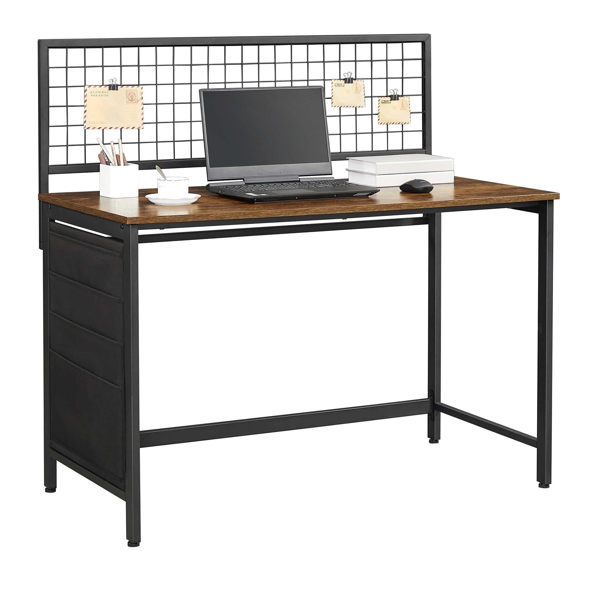 Számítógépes asztal, íróasztal + hálós fal, szövetbol készült táskák