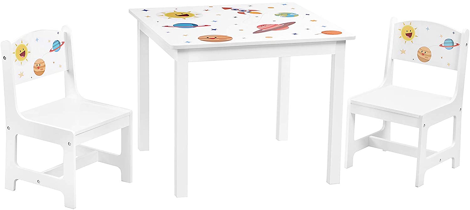 SONGMICS Gyerek asztalkészlet 3 részes, 1x Asztal 2x székkel