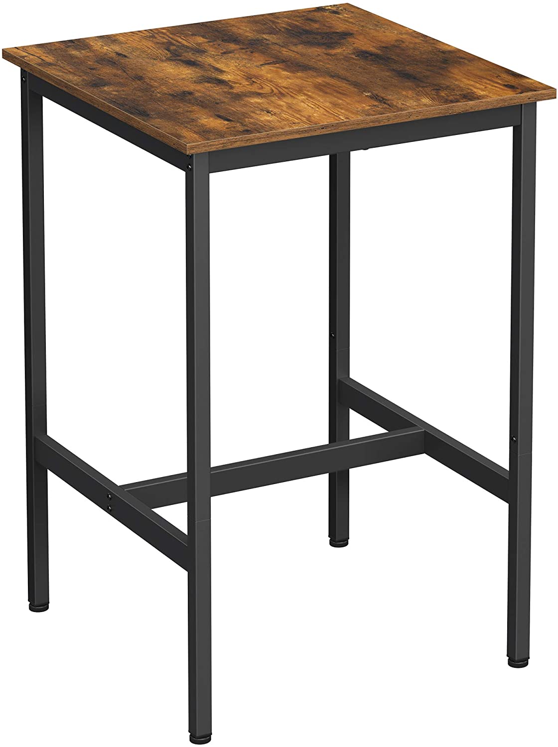 Szögletes magas bárasztal, rusztikus barna és fekete
